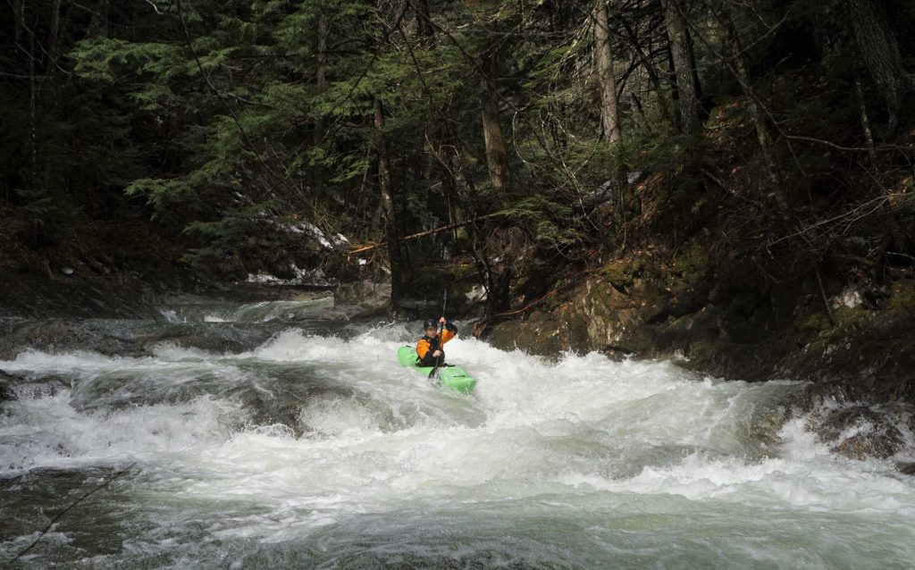 Chandler Smith on Patterson Brook (Upper White River) Vermont Whitewater Kayaking