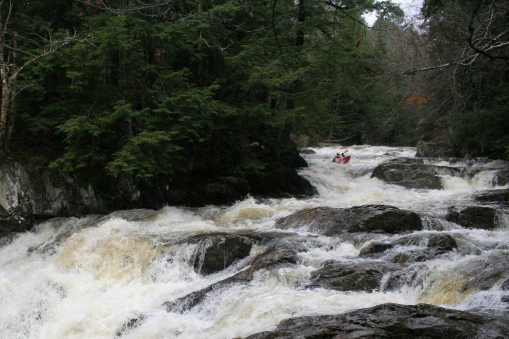 Clay Murphy runs Big Bouncy Rapid on the North Branch of the Winooski Vermont Whitewater Kayaking
