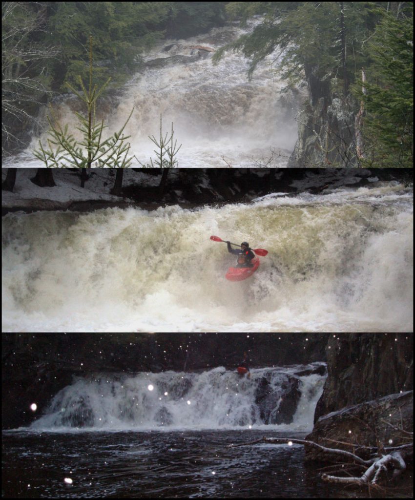 Image of takeout waterfall on North Branch of the Winooski river Vermont Whitewater Kayaking