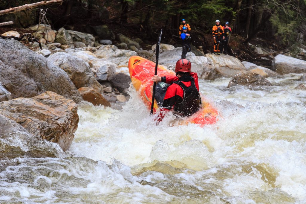 Tom Neilson boofs into 50/50 rapid Big Branch of Otter Creek Vermont Whitewater Kayaking