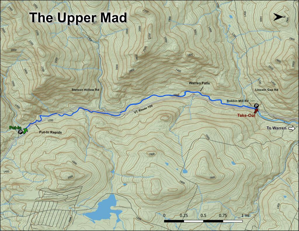 Map of the rapids and falls of the Upper Mad River Warren Vermont